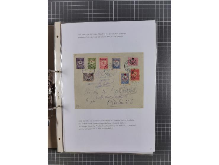 1915/19, Ordner mit fast 60 &nbsp;Briefen, Karten und Ansichtskarten inkl. Ausweise/Anschreiben, dabei u.a. Post durch türkis