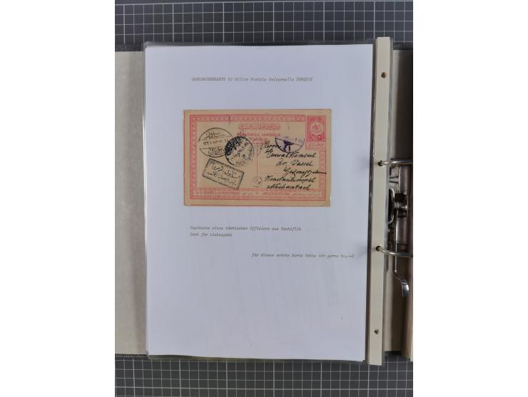 1915/19, Ordner mit fast 60 &nbsp;Briefen, Karten und Ansichtskarten inkl. Ausweise/Anschreiben, dabei u.a. Post durch türkis
