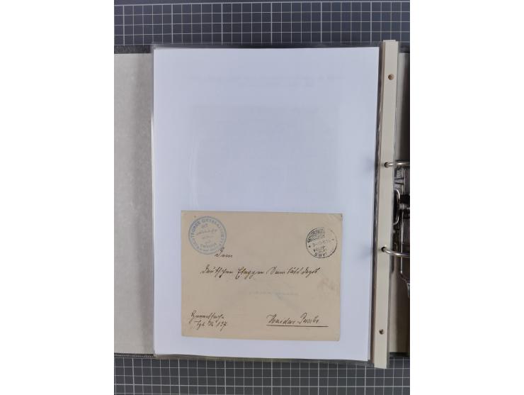 1915/19, Ordner mit fast 60 &nbsp;Briefen, Karten und Ansichtskarten inkl. Ausweise/Anschreiben, dabei u.a. Post durch türkis