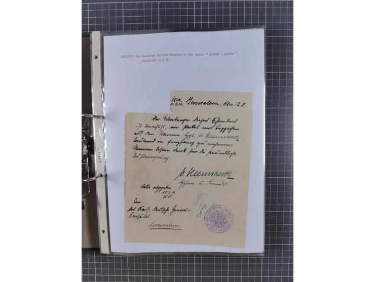 1915/19, Ordner mit fast 60 &nbsp;Briefen, Karten und Ansichtskarten inkl. Ausweise/Anschreiben, dabei u.a. Post durch türkis