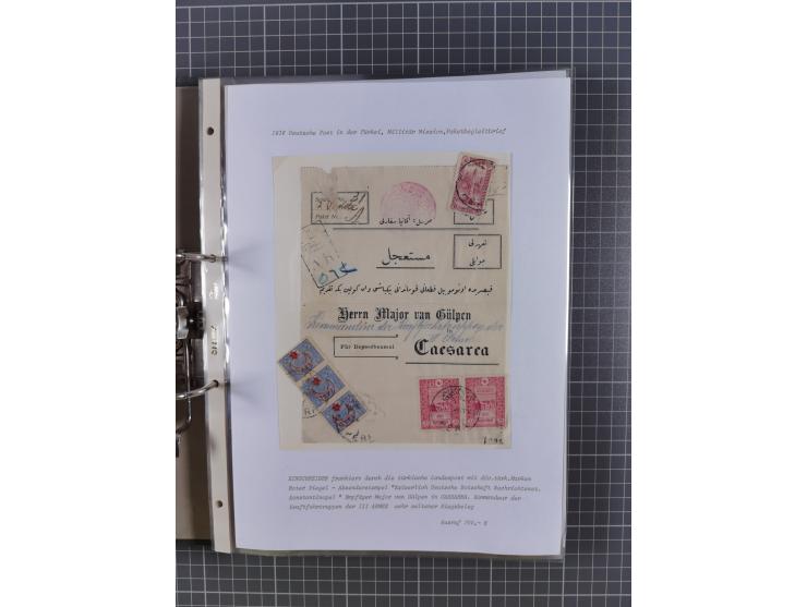 1915/19, Ordner mit fast 60 &nbsp;Briefen, Karten und Ansichtskarten inkl. Ausweise/Anschreiben, dabei u.a. Post durch türkis