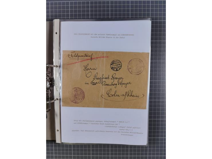 1915/19, Ordner mit fast 60 &nbsp;Briefen, Karten und Ansichtskarten inkl. Ausweise/Anschreiben, dabei u.a. Post durch türkis