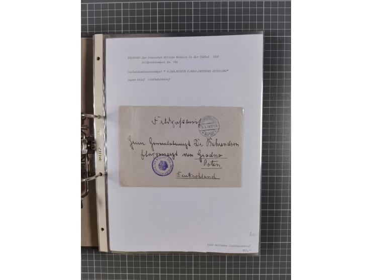 1915/19, Ordner mit fast 60 &nbsp;Briefen, Karten und Ansichtskarten inkl. Ausweise/Anschreiben, dabei u.a. Post durch türkis