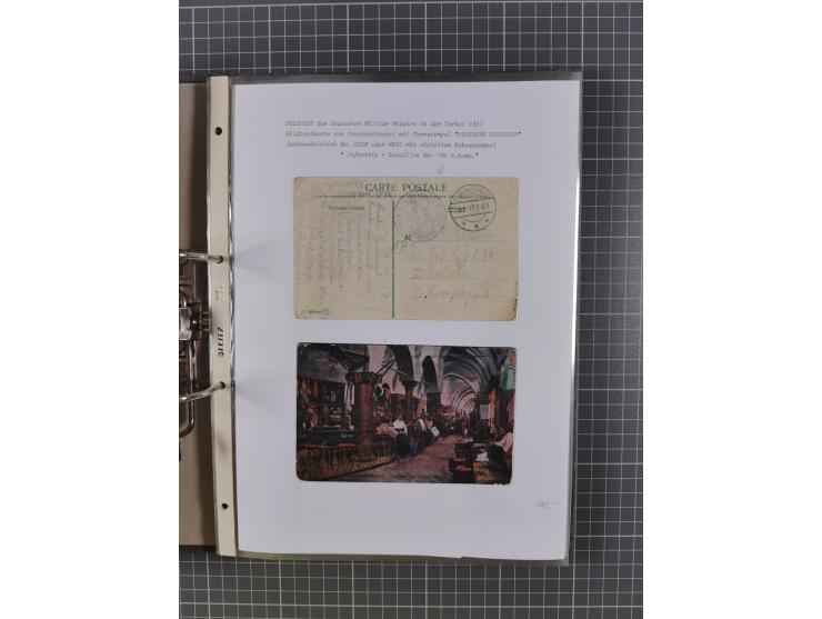 1915/19, Ordner mit fast 60 &nbsp;Briefen, Karten und Ansichtskarten inkl. Ausweise/Anschreiben, dabei u.a. Post durch türkis