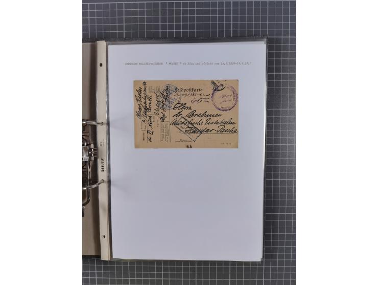 1915/19, Ordner mit fast 60 &nbsp;Briefen, Karten und Ansichtskarten inkl. Ausweise/Anschreiben, dabei u.a. Post durch türkis
