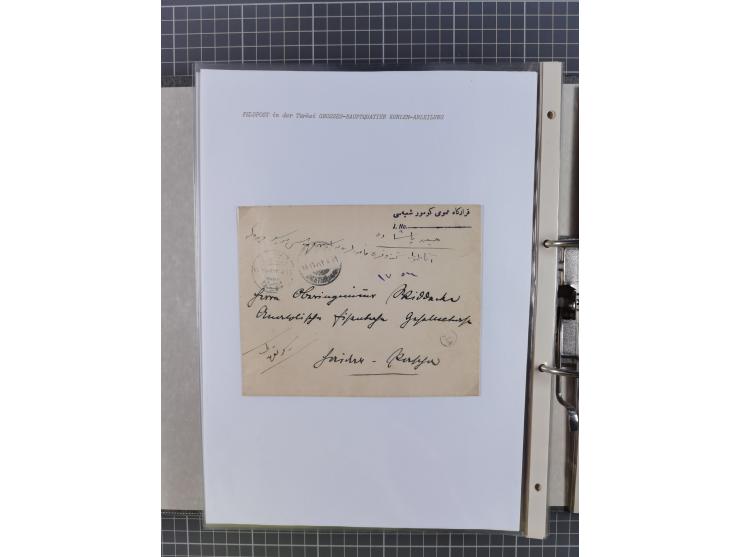 1915/19, Ordner mit fast 60 &nbsp;Briefen, Karten und Ansichtskarten inkl. Ausweise/Anschreiben, dabei u.a. Post durch türkis