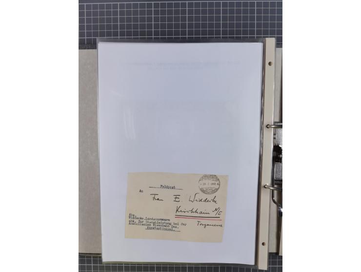 1915/19, Ordner mit fast 60 &nbsp;Briefen, Karten und Ansichtskarten inkl. Ausweise/Anschreiben, dabei u.a. Post durch türkis