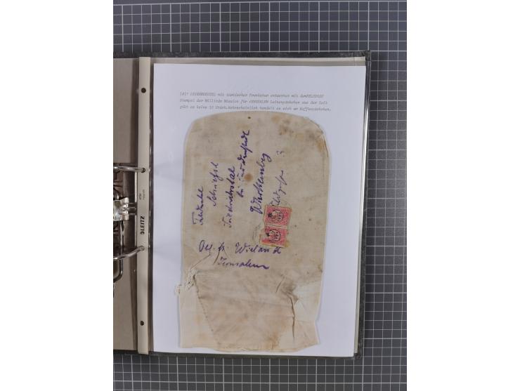 1915/19, Ordner mit fast 60 &nbsp;Briefen, Karten und Ansichtskarten inkl. Ausweise/Anschreiben, dabei u.a. Post durch türkis