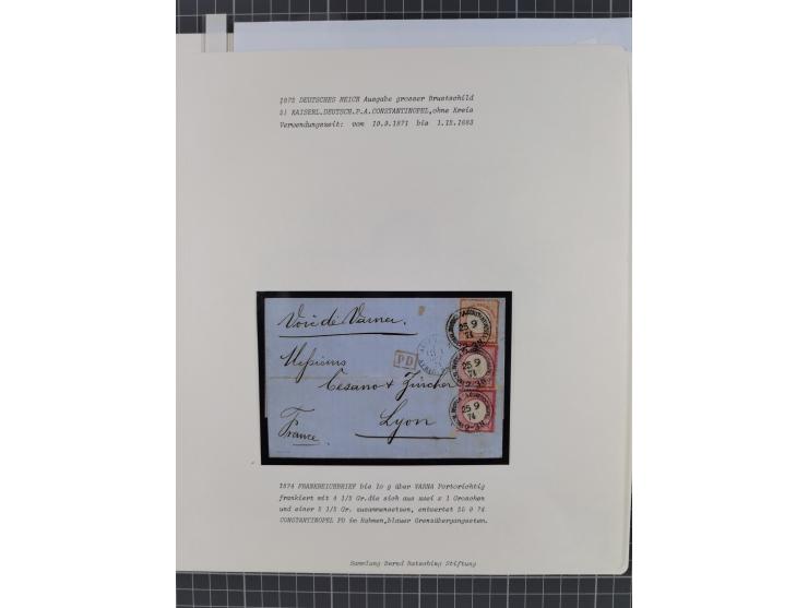 1870/1890. interessante Sammlung “Vorläufer” mit besseren Marken, schönen Briefstücken und ca. 30 Briefen, Karten und Ganzsac