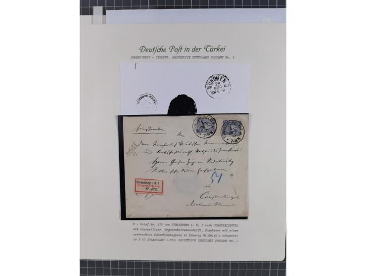 1870/1890. interessante Sammlung “Vorläufer” mit besseren Marken, schönen Briefstücken und ca. 30 Briefen, Karten und Ganzsac