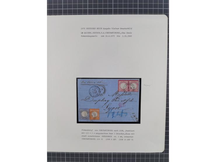 1870/1890. interessante Sammlung “Vorläufer” mit besseren Marken, schönen Briefstücken und ca. 30 Briefen, Karten und Ganzsac