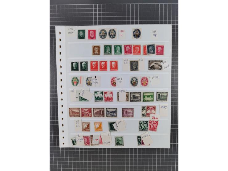 1916/45, ungebrauchte/postfrische und gestempelte Sammlung Deutsches Reich und Danzig mit einigen besseren Werten und kpl. Sä