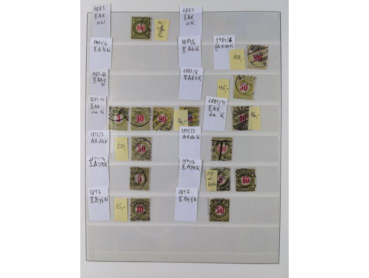 Dienst- und Portomarken: &nbsp;1878/1950, ungebraucht/postfrische und gestempelte Sammlung inkl. Doubletten mit u.a. Industri