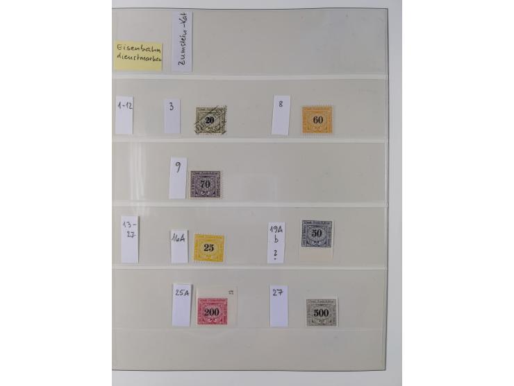 Dienst- und Portomarken: &nbsp;1878/1950, ungebraucht/postfrische und gestempelte Sammlung inkl. Doubletten mit u.a. Industri