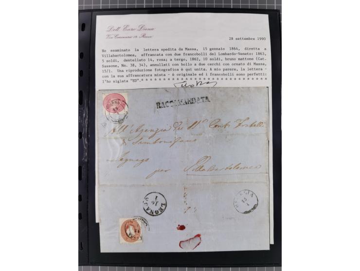 1850/64, rund 170 Briefe, Postscheine und einige Briefteile, dabei viele seltene Stempel, Farb- und Mehrfachfrankaturen, Eins