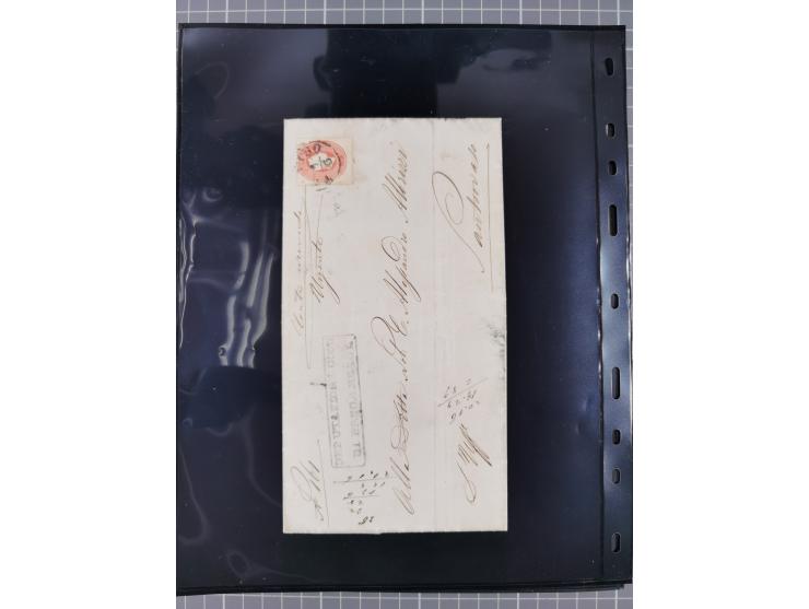 1850/64, rund 170 Briefe, Postscheine und einige Briefteile, dabei viele seltene Stempel, Farb- und Mehrfachfrankaturen, Eins