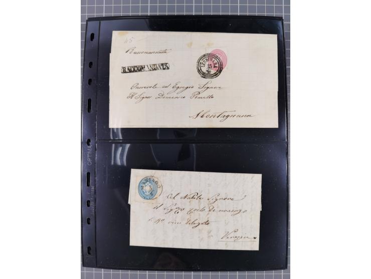 1850/64, rund 170 Briefe, Postscheine und einige Briefteile, dabei viele seltene Stempel, Farb- und Mehrfachfrankaturen, Eins