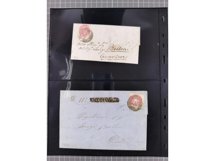 1850/64, rund 170 Briefe, Postscheine und einige Briefteile, dabei viele seltene Stempel, Farb- und Mehrfachfrankaturen, Eins