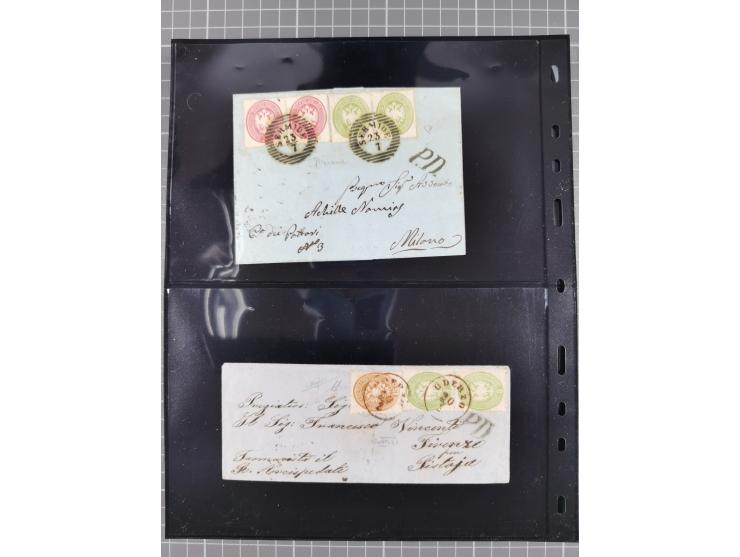 1850/64, rund 170 Briefe, Postscheine und einige Briefteile, dabei viele seltene Stempel, Farb- und Mehrfachfrankaturen, Eins