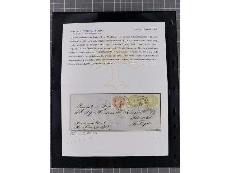 1850/64, rund 170 Briefe, Postscheine und einige Briefteile, dabei viele seltene Stempel, Farb- und Mehrfachfrankaturen, Eins