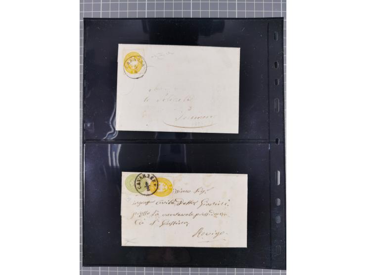 1850/64, rund 170 Briefe, Postscheine und einige Briefteile, dabei viele seltene Stempel, Farb- und Mehrfachfrankaturen, Eins