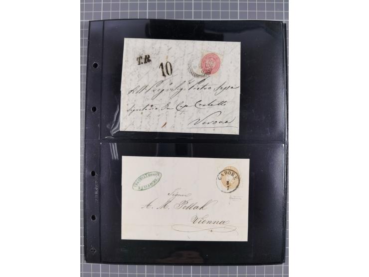 1850/64, rund 170 Briefe, Postscheine und einige Briefteile, dabei viele seltene Stempel, Farb- und Mehrfachfrankaturen, Eins