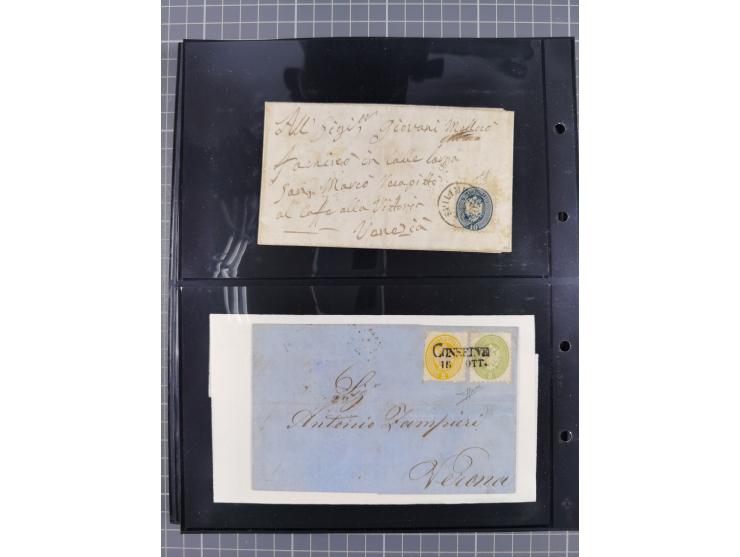 1850/64, rund 170 Briefe, Postscheine und einige Briefteile, dabei viele seltene Stempel, Farb- und Mehrfachfrankaturen, Eins