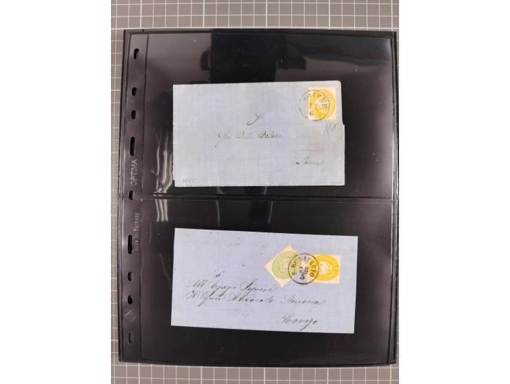 1850/64, rund 170 Briefe, Postscheine und einige Briefteile, dabei viele seltene Stempel, Farb- und Mehrfachfrankaturen, Eins