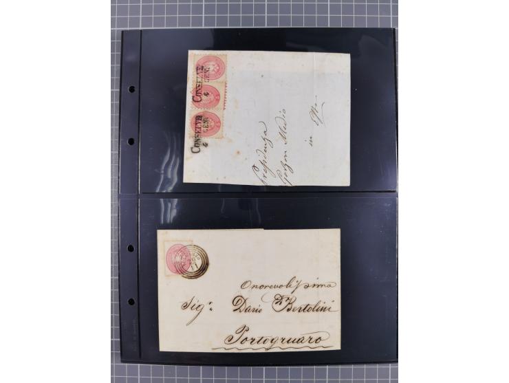 1850/64, rund 170 Briefe, Postscheine und einige Briefteile, dabei viele seltene Stempel, Farb- und Mehrfachfrankaturen, Eins