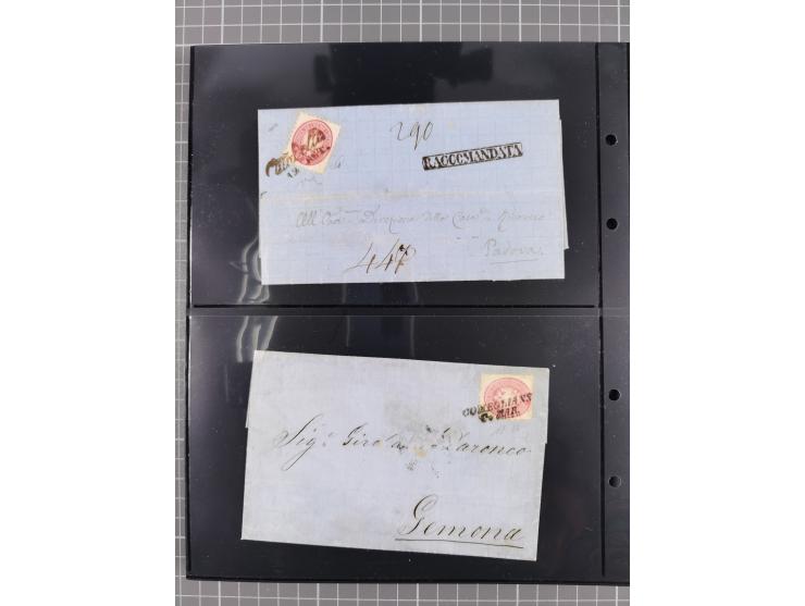 1850/64, rund 170 Briefe, Postscheine und einige Briefteile, dabei viele seltene Stempel, Farb- und Mehrfachfrankaturen, Eins