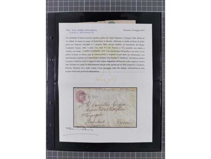 1850/64, rund 170 Briefe, Postscheine und einige Briefteile, dabei viele seltene Stempel, Farb- und Mehrfachfrankaturen, Eins