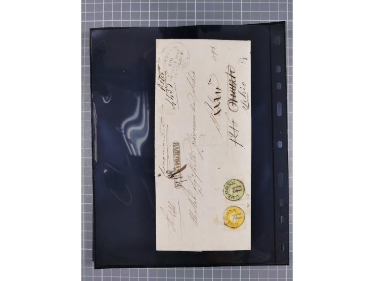 1850/64, rund 170 Briefe, Postscheine und einige Briefteile, dabei viele seltene Stempel, Farb- und Mehrfachfrankaturen, Eins