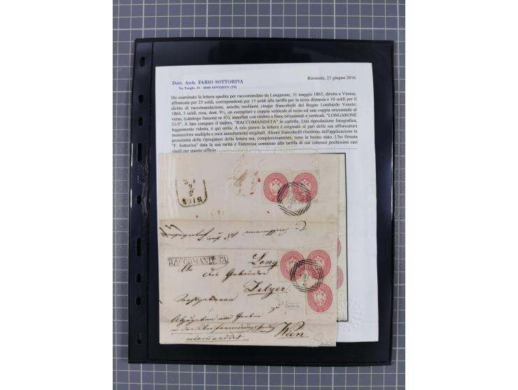 1850/64, rund 170 Briefe, Postscheine und einige Briefteile, dabei viele seltene Stempel, Farb- und Mehrfachfrankaturen, Eins