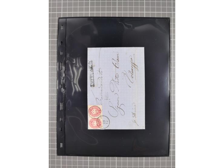 1850/64, rund 170 Briefe, Postscheine und einige Briefteile, dabei viele seltene Stempel, Farb- und Mehrfachfrankaturen, Eins