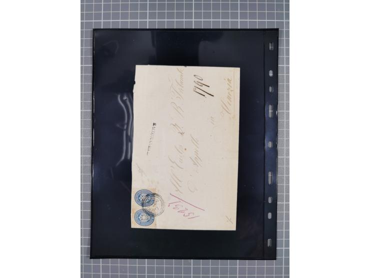 1850/64, rund 170 Briefe, Postscheine und einige Briefteile, dabei viele seltene Stempel, Farb- und Mehrfachfrankaturen, Eins