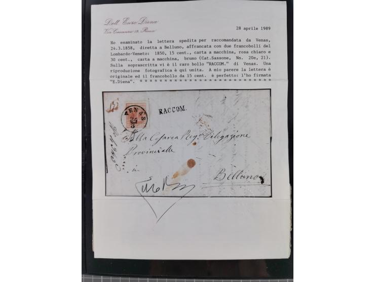 1850/64, rund 170 Briefe, Postscheine und einige Briefteile, dabei viele seltene Stempel, Farb- und Mehrfachfrankaturen, Eins