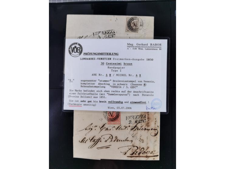 1850/64, rund 170 Briefe, Postscheine und einige Briefteile, dabei viele seltene Stempel, Farb- und Mehrfachfrankaturen, Eins