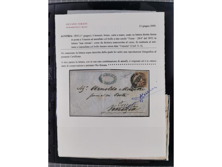 1850/64, rund 170 Briefe, Postscheine und einige Briefteile, dabei viele seltene Stempel, Farb- und Mehrfachfrankaturen, Eins