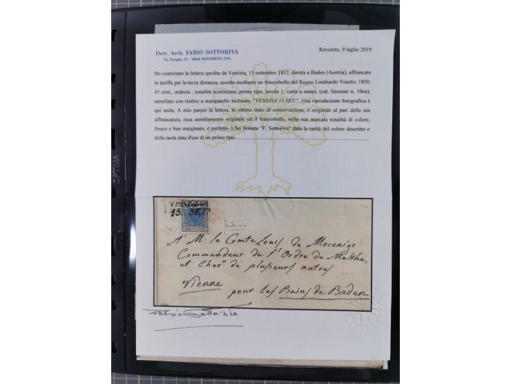 1850/64, rund 170 Briefe, Postscheine und einige Briefteile, dabei viele seltene Stempel, Farb- und Mehrfachfrankaturen, Eins