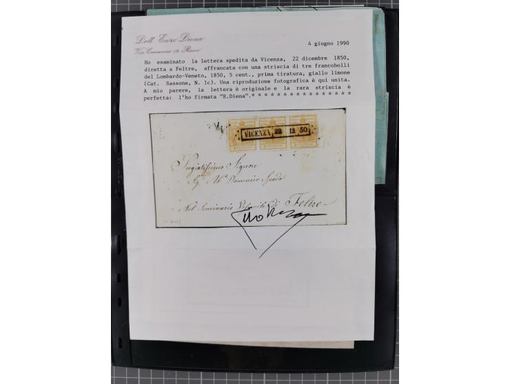 1850/64, rund 170 Briefe, Postscheine und einige Briefteile, dabei viele seltene Stempel, Farb- und Mehrfachfrankaturen, Eins