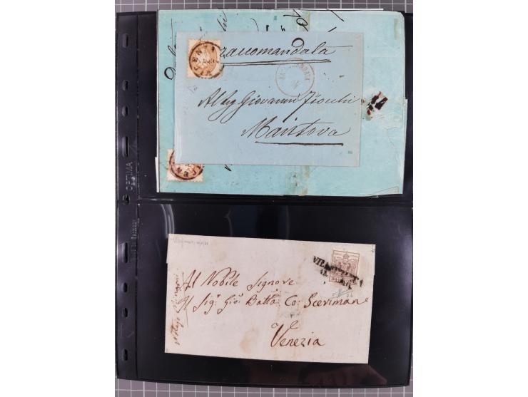 1850/64, rund 170 Briefe, Postscheine und einige Briefteile, dabei viele seltene Stempel, Farb- und Mehrfachfrankaturen, Eins