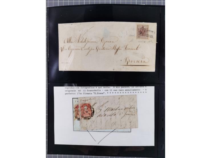 1850/64, rund 170 Briefe, Postscheine und einige Briefteile, dabei viele seltene Stempel, Farb- und Mehrfachfrankaturen, Eins