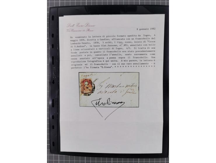 1850/64, rund 170 Briefe, Postscheine und einige Briefteile, dabei viele seltene Stempel, Farb- und Mehrfachfrankaturen, Eins