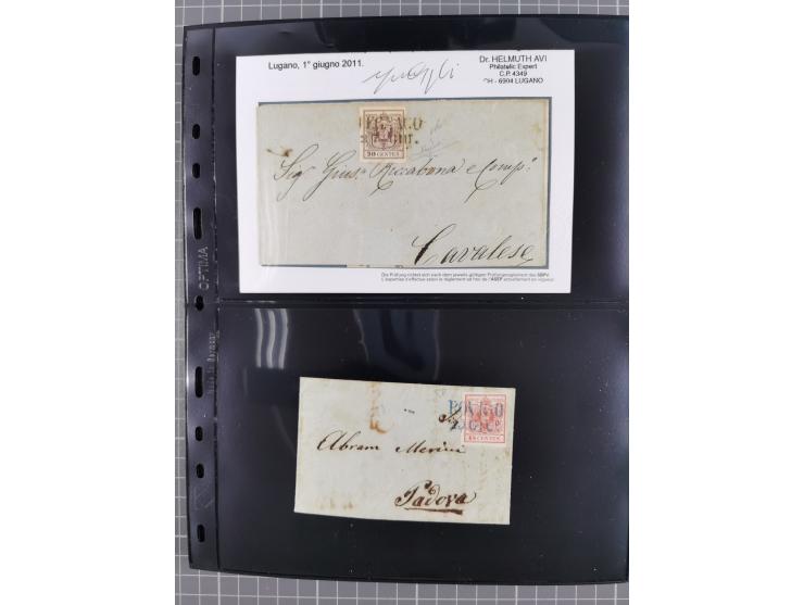 1850/64, rund 170 Briefe, Postscheine und einige Briefteile, dabei viele seltene Stempel, Farb- und Mehrfachfrankaturen, Eins