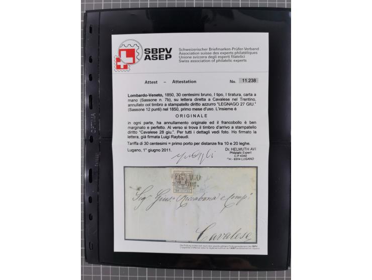 1850/64, rund 170 Briefe, Postscheine und einige Briefteile, dabei viele seltene Stempel, Farb- und Mehrfachfrankaturen, Eins