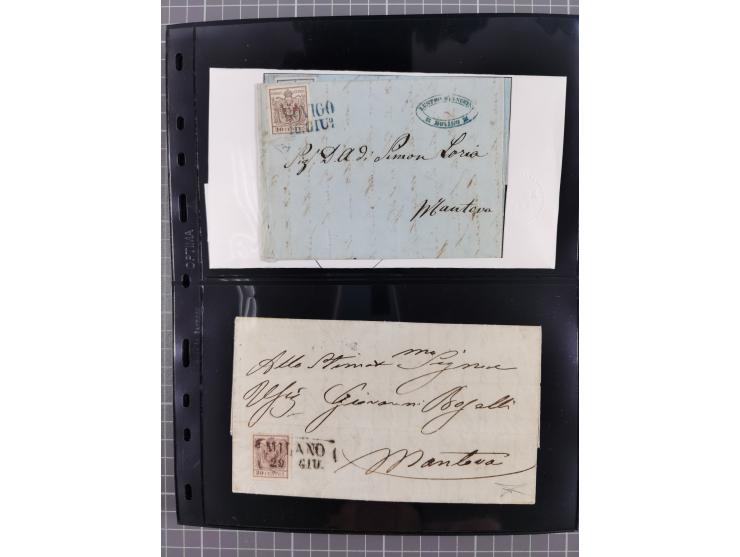 1850/64, rund 170 Briefe, Postscheine und einige Briefteile, dabei viele seltene Stempel, Farb- und Mehrfachfrankaturen, Eins