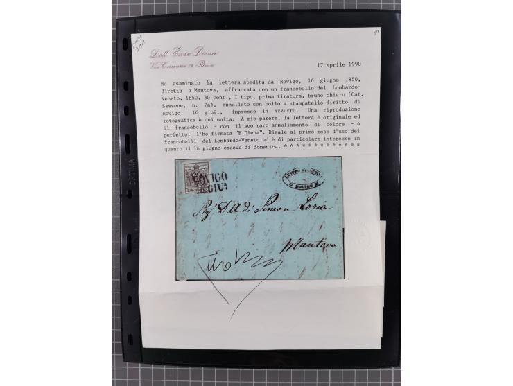 1850/64, rund 170 Briefe, Postscheine und einige Briefteile, dabei viele seltene Stempel, Farb- und Mehrfachfrankaturen, Eins