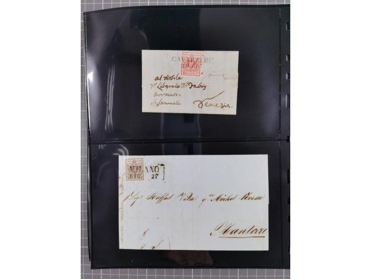 1850/64, rund 170 Briefe, Postscheine und einige Briefteile, dabei viele seltene Stempel, Farb- und Mehrfachfrankaturen, Eins