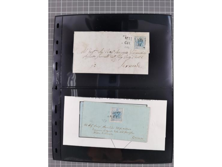1850/64, rund 170 Briefe, Postscheine und einige Briefteile, dabei viele seltene Stempel, Farb- und Mehrfachfrankaturen, Eins