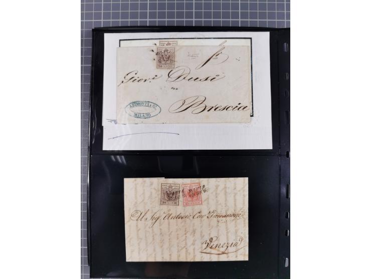 1850/64, rund 170 Briefe, Postscheine und einige Briefteile, dabei viele seltene Stempel, Farb- und Mehrfachfrankaturen, Eins